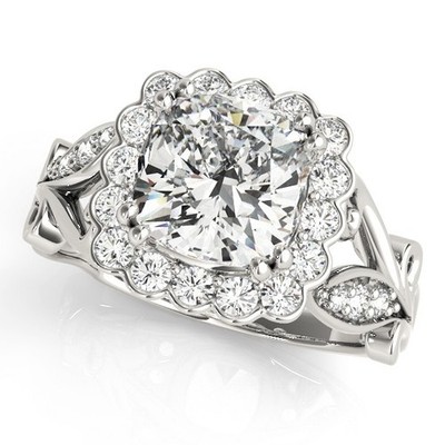 Elegant! 2 kt DE/VS Lab Grown runder Diamant Halo Verlobungsring 18 K Weißgold