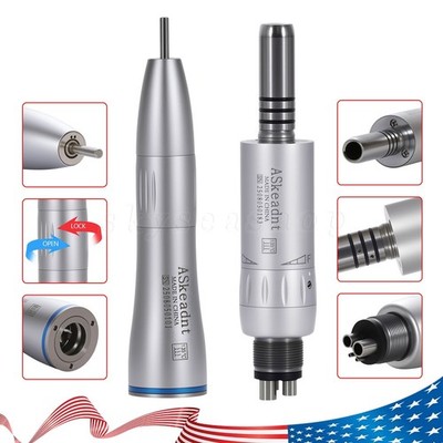 E-Type Dental Low Speed Handpiece Inner Water Straight Nosecone/ Air Motor 4Hole
