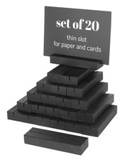 20 Pack Black Wood Place Card Holder - Events Party Tabletop Sign Holder - Ta...
