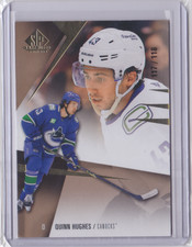 2023-24 UD SP GAME USED GOLD BASE PARALLEL 117/118 QUINN HUGHES #105 CANUCKS