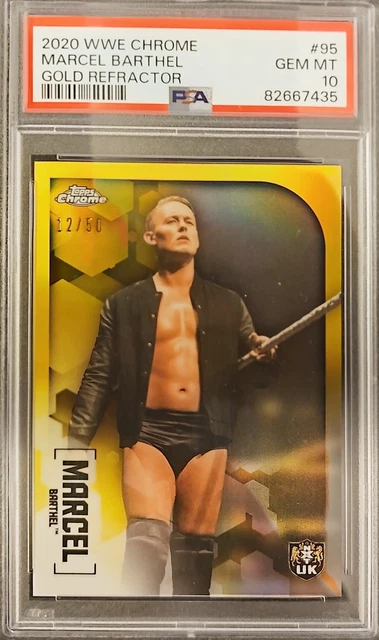 Marcel Barthel 2020 Topps Chrome WWE Gold Refractor #95 /50 PSA 10