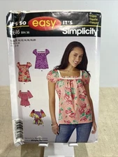 Simplicity 2646 Misses' Square Neck Top & Tie Belt Size 10-20 Uncut Sew Pattern