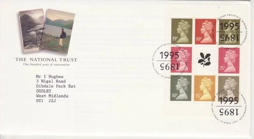 GB Stamps First Day Cover Booklet Pane Y1767l from DX17 The National Trust 1995