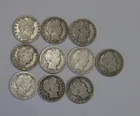(10) US Barber Silver Halves 50c Nice Lot Ave Circ.