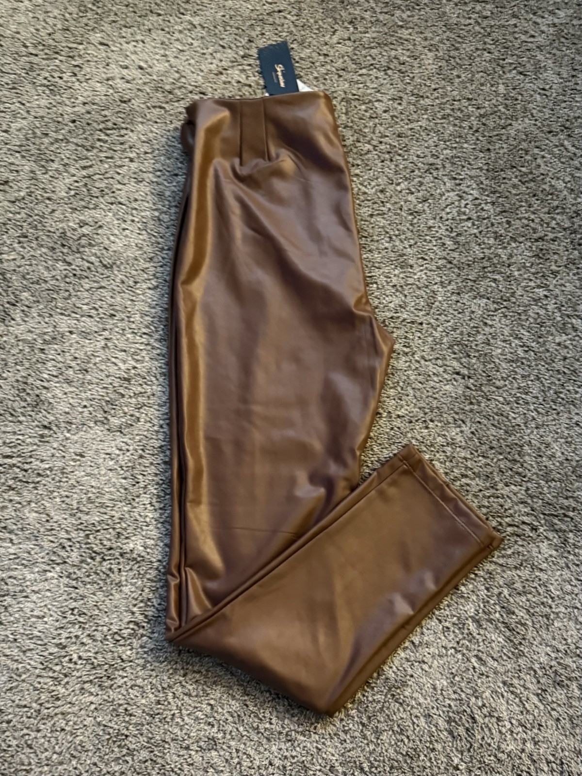 Shinestar Faux Leather Brown Skinny Pants Women’s Sz XL NWT