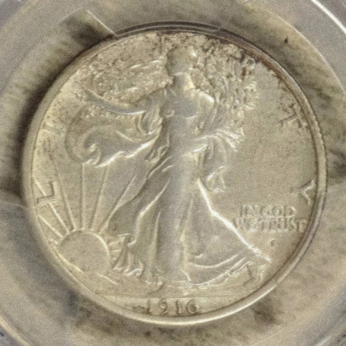 1916-S Walking Liberty Half Dol. As shown in the figure - Very Fine Condition!