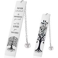 Gifts for Women Men - Metal Thank You Bookmarks with Inspirational Bookmark