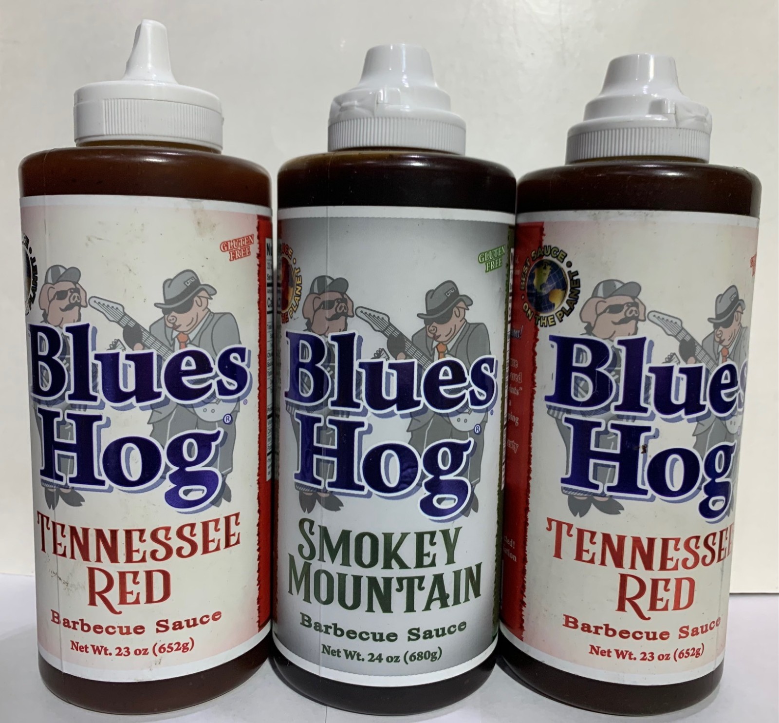 Blues Hog Tennessee Red 23 Oz and Smokey Mountain 24 Oz BBQ Sauce (3 Pack)