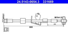 BREMSSCHLAUCH FÜR OPEL ZAFIRA TOURER C (P12) - ATE 24.5143-0654.3