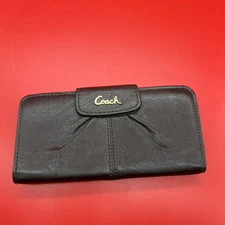 Coach Ashley Leather Slim Envelope Wallet Brown