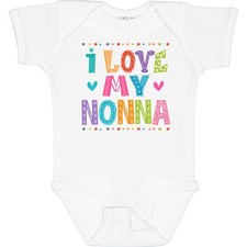 Inktastic I Love My Nonna Baby Clothes Baby Bodysuit Grandchild Grandkids Shower