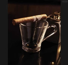 Davidoff - Pair Of Coffee Glasses with Cigar Rest Notches - New