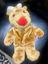 Vintage 1988 Fairview Red Nose Reindeer Plush Christmas Stocking