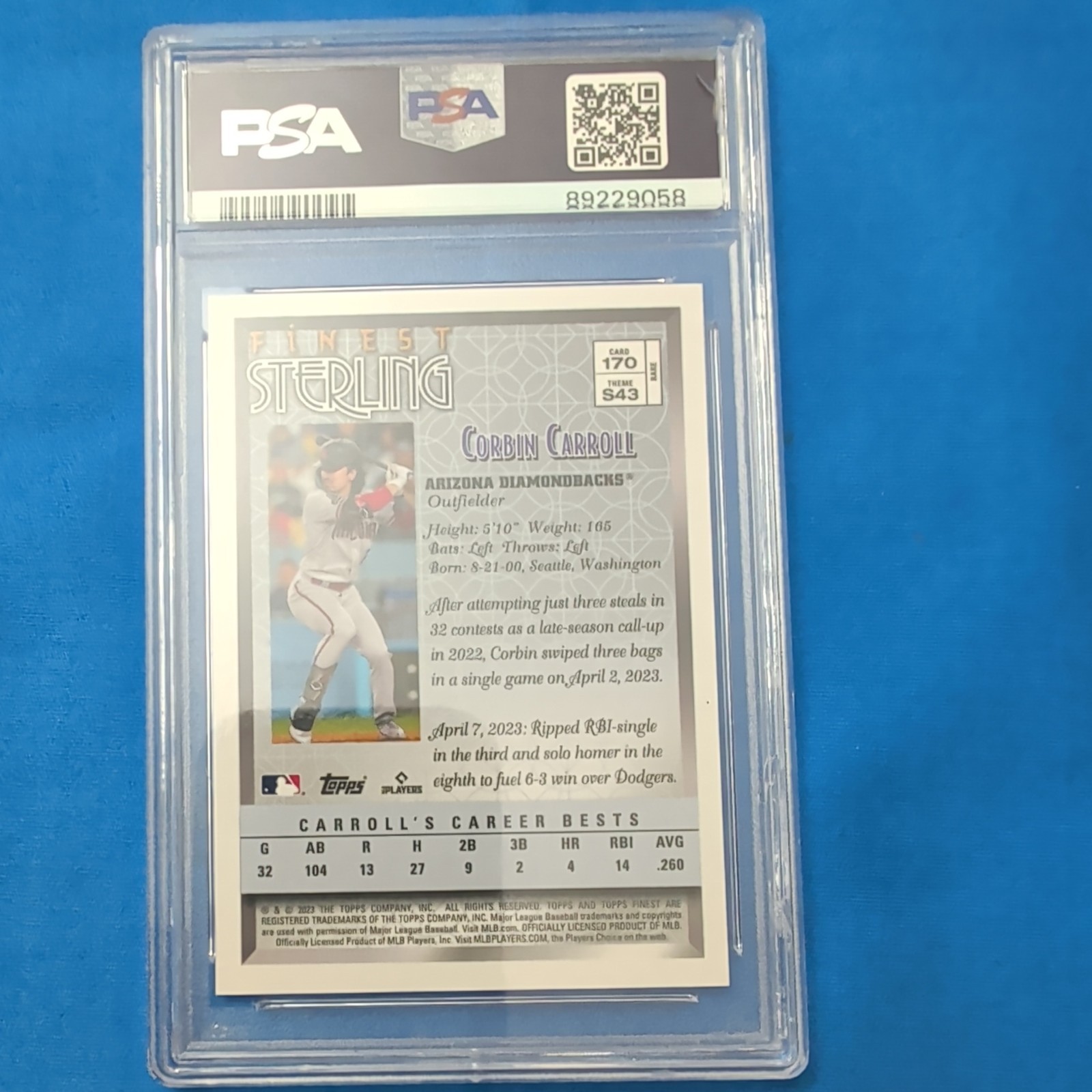 2023 Topps Finest Flashbacks - Finest Sterling Corbin Carroll #170 (RC) view 3