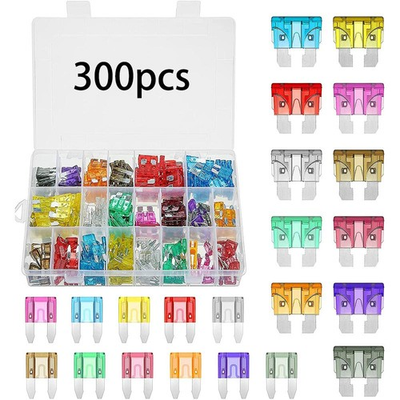 #ad 300Pcs Car Blade Fuse Assortment Assorted Kit Blade Set Auto Truck Automotive $6.99