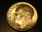 1961-D 90% Silver Roosevelt Head Dime BU Reverse Tone Spots