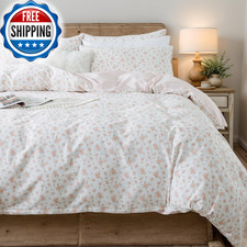 Full Duvet Cover Set Pink Floral Comforter Cover 100 Cotton Girls Pink White Fl