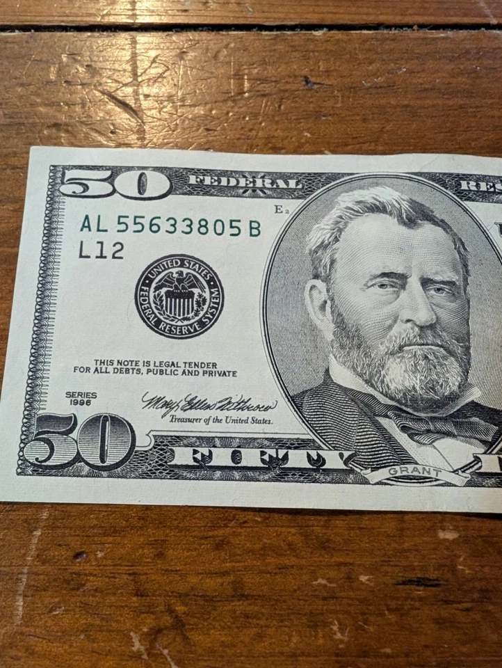 $50 Dollar Bill 1996 Series. Crisp Uncirculated Condition. Must See! - Image 3 of 4