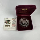 1987 Disney Merry Christmas Happy New  Year 1 oz .999 Silver Mickey Mouse Minney