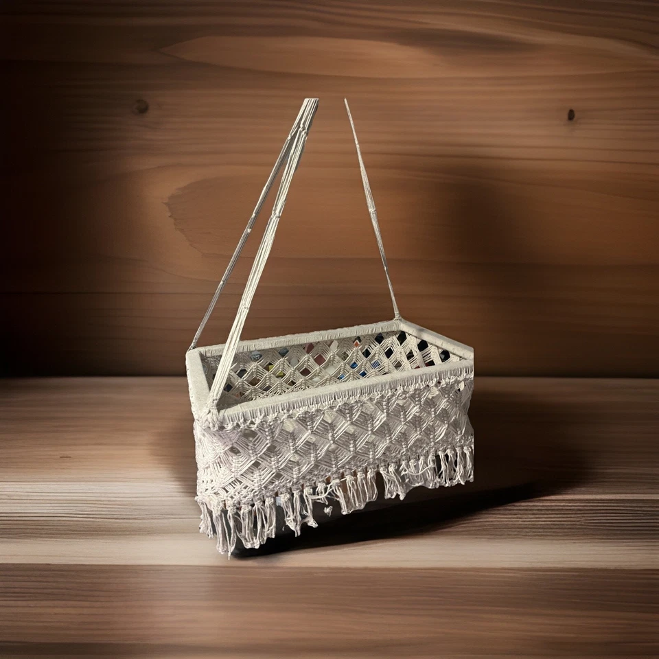 Cuna para cama de bebé, patrón de cuna colgante de macramé, cuna para recién nacido Foto 2 de 4