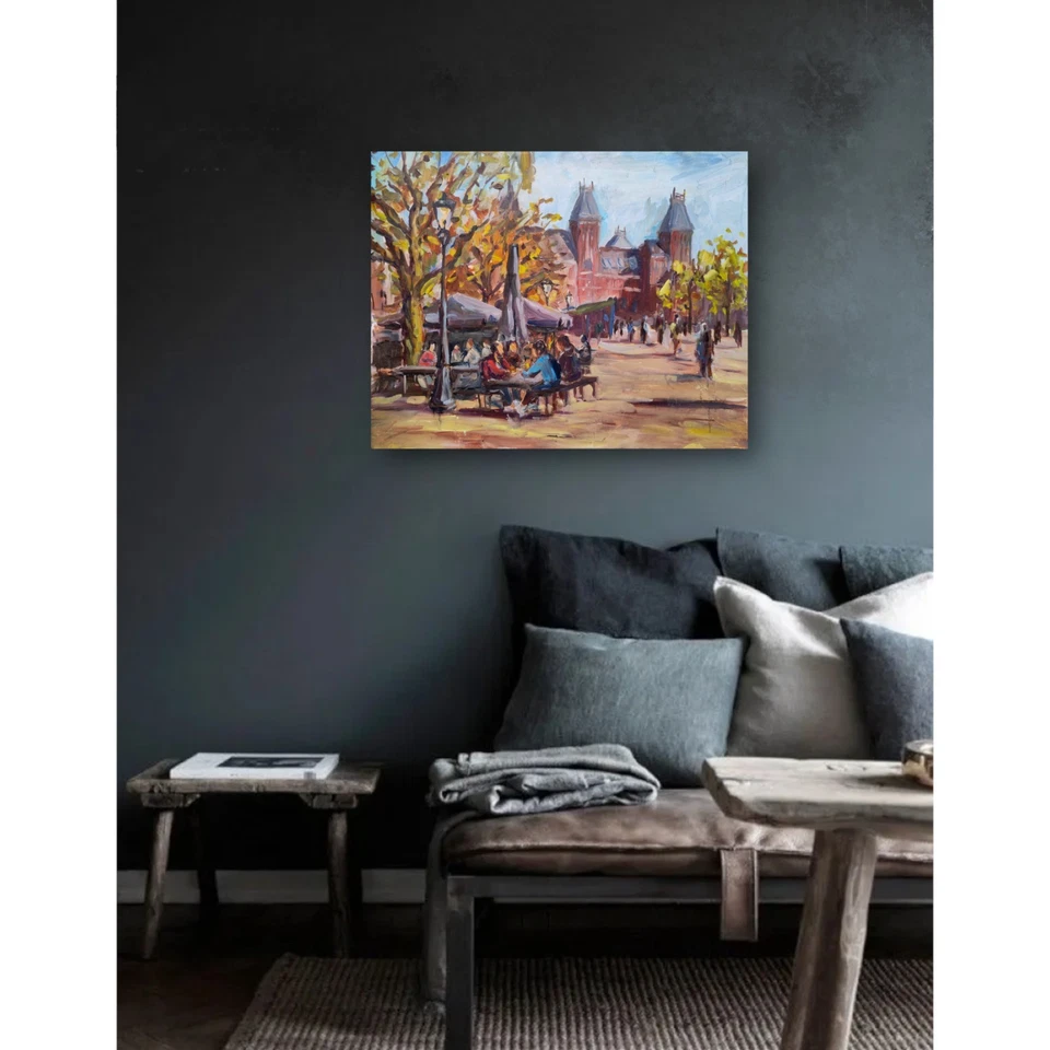 Ölgemälde ORIGINAL Kunst Amsterdam stadt Kunst handgemachte - Bild 3 von 4