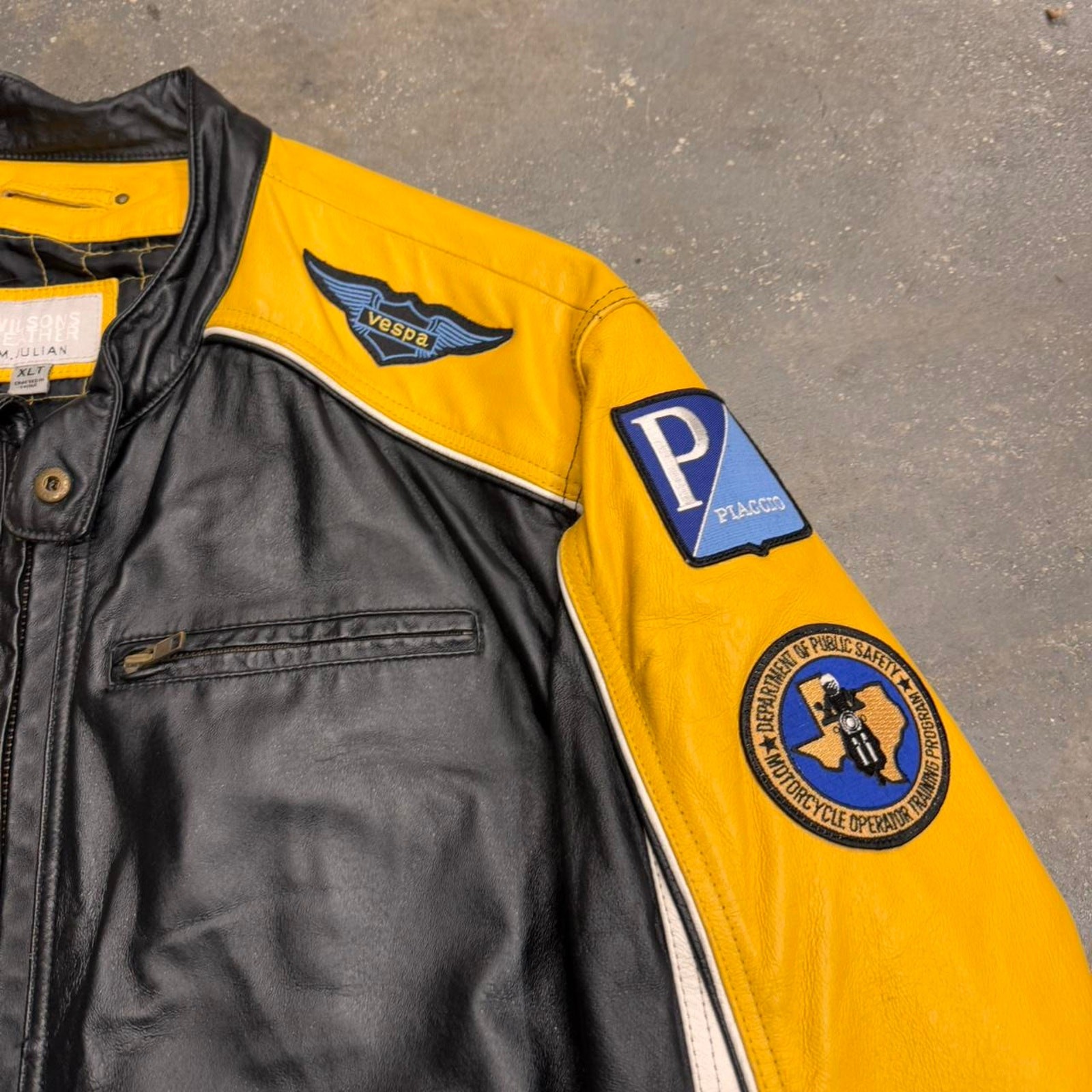 2000’s Wilson Leather Motorcycle Patchwork Riding… - image 2