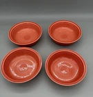 Homer Laughlin Fiesta Persimmon Orange Bowls Set of 4 7"x2" Retired Made in USA