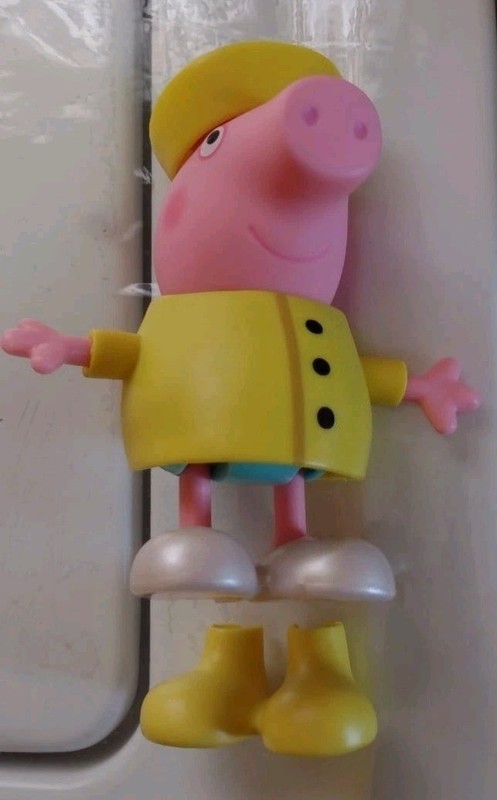 Peppa pig 5-7" fig with yellow rain gear  and  Both boots only, tested 