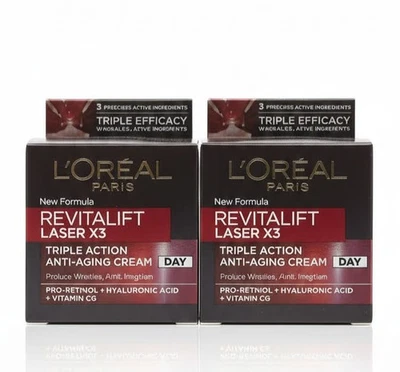 L'Oréal Paris Revitalift Laser x3 Tagescreme 2 x 50 ml, Dreifachwirkung - Bild 1 von 2