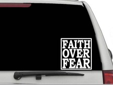 FAITH OVER FEAR Sticker Decal FREE SHIPPING Car Truck CW3487
