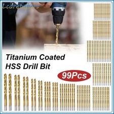 99Pcs Titanium Coated Drill Bits Set High Speed HSS Drill Power Tools 1.5mm-10mm