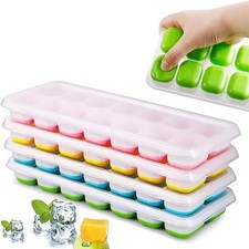 Silicone Ice Cube Trays Stackable Easy-Release Cocktail Freezer