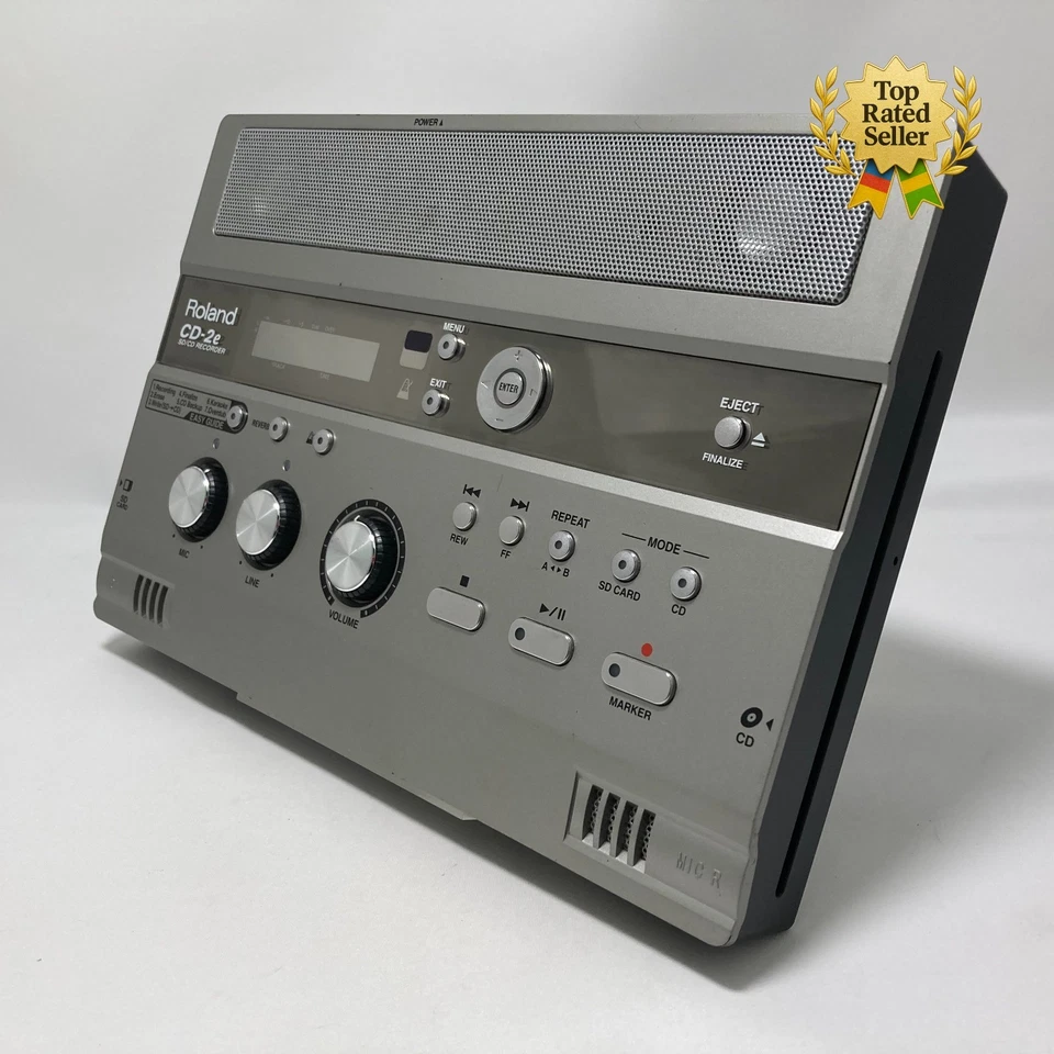 ROLAND CD-2E  SD/CD Recorder with Remote Controller & Cable Japan Used In-stock - Image 3 of 4