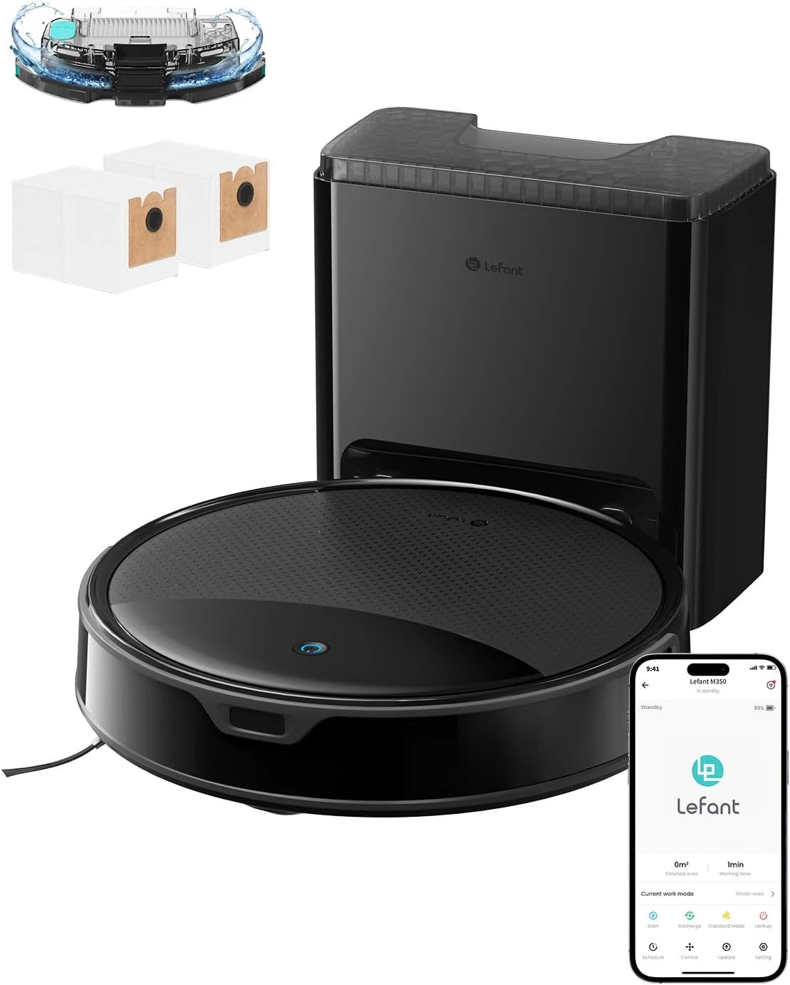 M350 Max Robot Vacuum & Mop - 10000Pa Suction, Self-Emptying, Smart Control