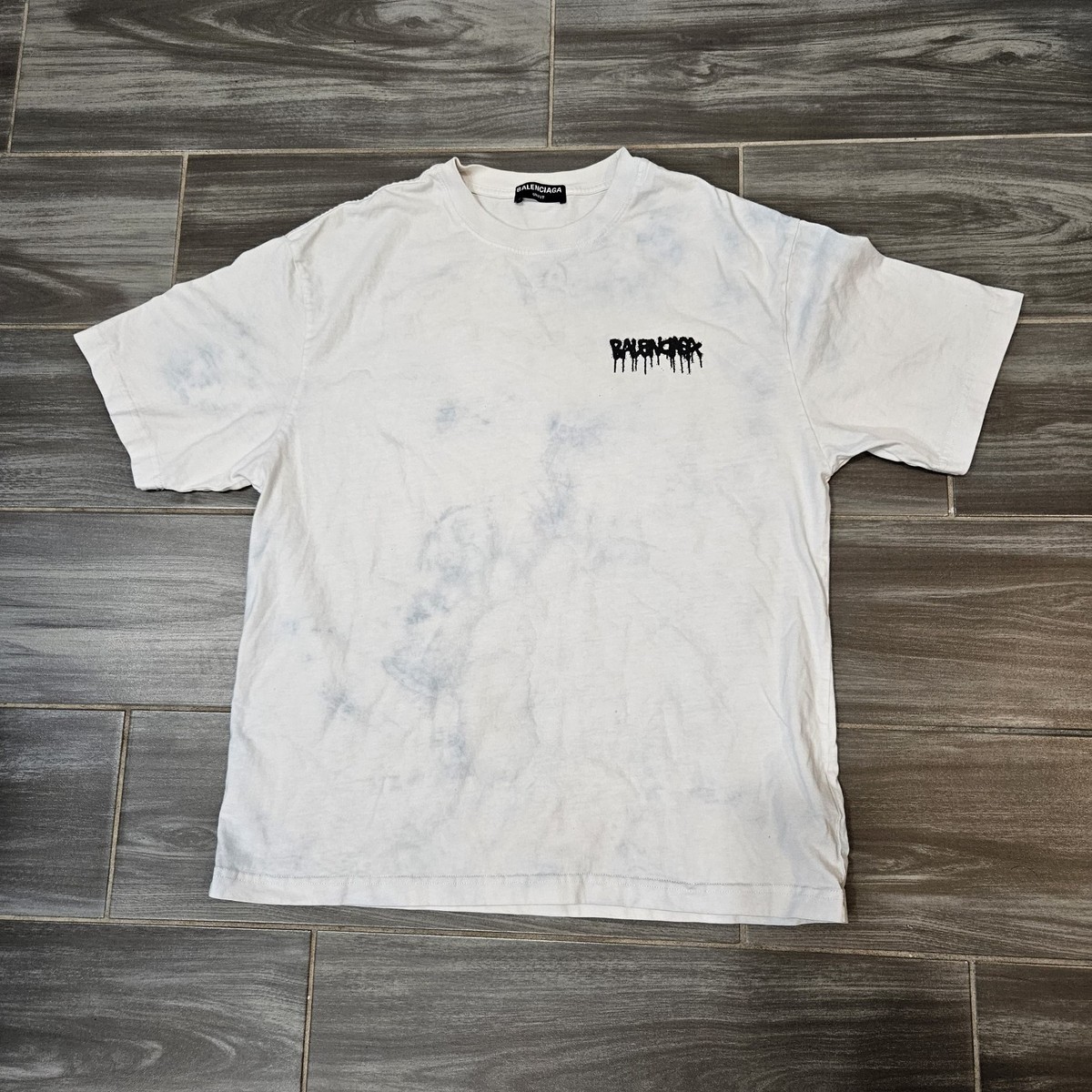 Balenciaga Jelly Doodle Logo Paint Dripping Graffiti T-Shirt Size