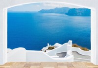 Nice Wall Foto-Tapete Santorini Meerblick Blau 366X254 Cm Matt Papier, Abziehbar