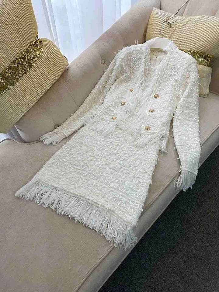 Abrigo Borla Doble Pecho Hecho a Medida 2 Piezas Traje Plus 1X-10X L770 Foto 2 de 4