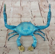 Original Hot Cast Special Patina Crab Bronze Sculpture Garden Pool Decor Figure