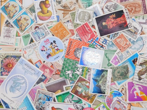 STAMP WORLD WIDE lot off paper 1000pc kiloware used FREE SHIP incl 20% JAPAN no2 - 第 1/8 張圖片