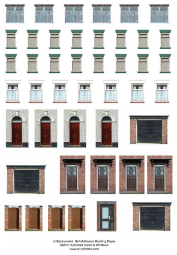 ID Backscenes BM101 Windows/Doors 10 x Printed Self-Adhesive Sheets 00 Gauge 1st - Picture 1 of 7