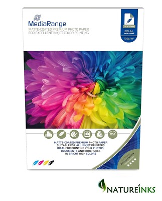 100 Blatt Mediarange 130 g/qm Matt A4 Einseitig Matt Beschichtet Profi Fotopapier