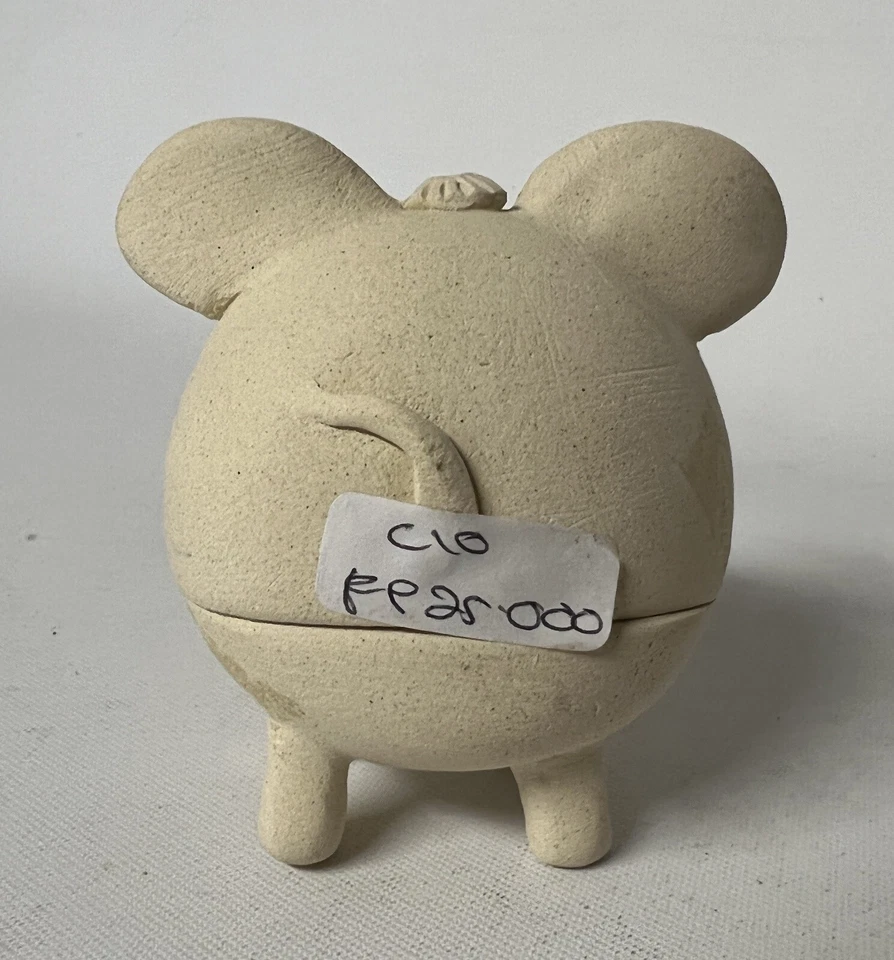 IMPRESIONANTE Quemador de Incienso de Cerdo de Cerámica Hecho a Mano Funky Hipster Feo Foto 3 de 4