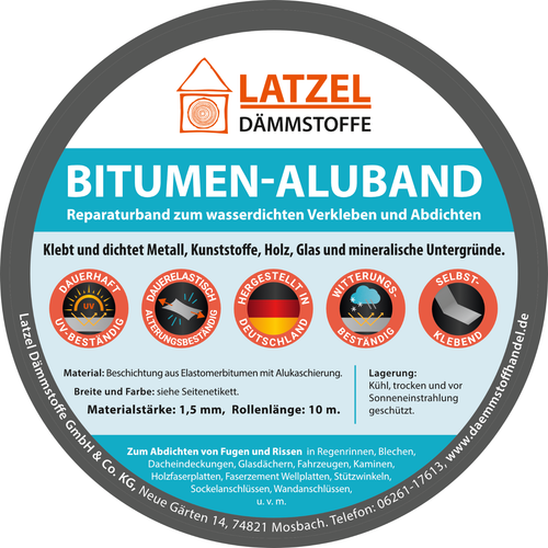 Bitumenband Aluband Dichtband - Breite 150 mm Schwarz - Picture 2 of 5