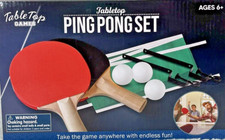Table Top Ping Pong Tabletop Portable Game Set 2 Paddles 3 Balls Custom Net