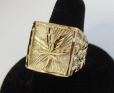 SIZE 8-13 MENS 14KT GOLD PLATED MARIJUANA CANNABIS HEMP POT LEAF NUGGET RING