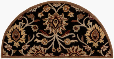 2x4 Fireplace Hearth Fire Resistant Wool Plush Black Area Rug **FREE SHIPPING**