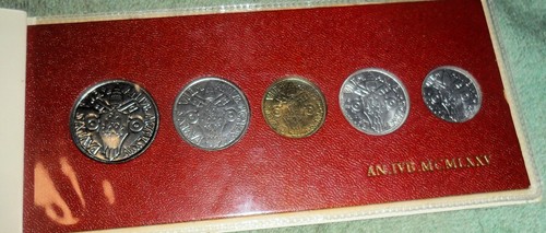 JB RFM 81884 Vatican 5 Coin Set UNC in holder Paul VI.PM AN.IVB.MCMLXXV
