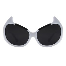Devil Horned Sunglasses Oversized Oval Wrap Around Shades UV400