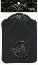 Graphic45 BLACK REGULAR TAG ALBUM scrapbooking 9 TAGS 1 BRASS RING