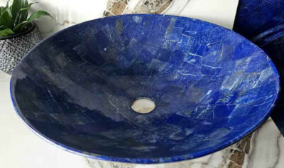 ''Elegant Lapis Stone Sink Wash Basin   Artisan Design, Kitchen & Bathroom Decor''